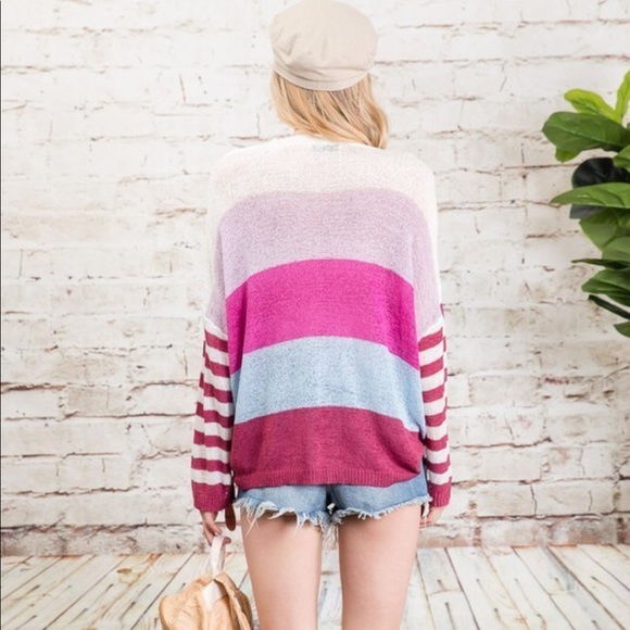 NWT Colorblock Slouchy Boyfriend Lightweight Sweatshirt Lagenlook Women's Small - Picture 3 of 8